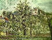 Camille Pissarro, handelstradgard med blommande trad